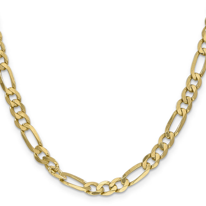 14k 6.25mm Flat Figaro Chain-FFL160-22