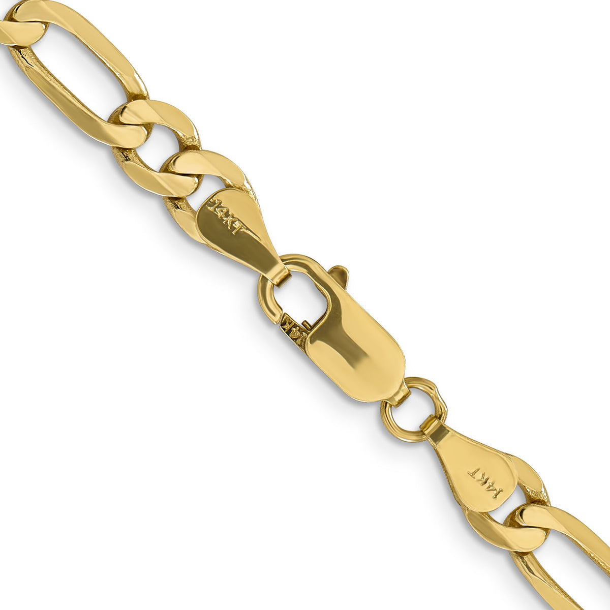 14k 6.25mm Flat Figaro Chain-FFL160-22