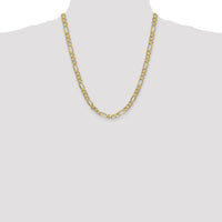 14k 6.25mm Flat Figaro Chain-FFL160-22