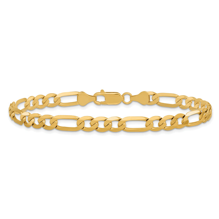 14k 6.25mm Flat Figaro Chain-FFL160-9
