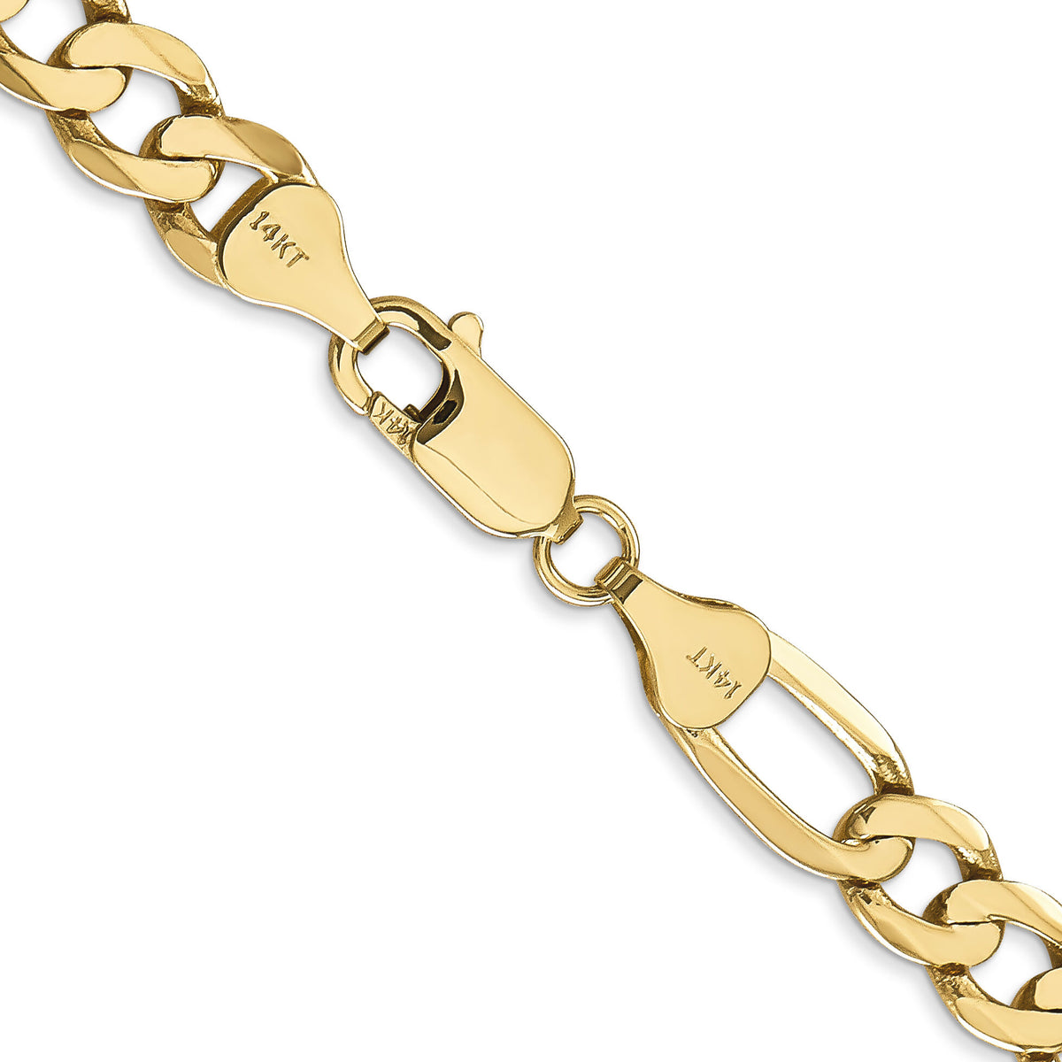 14k 7mm Flat Figaro Chain-FFL180-26
