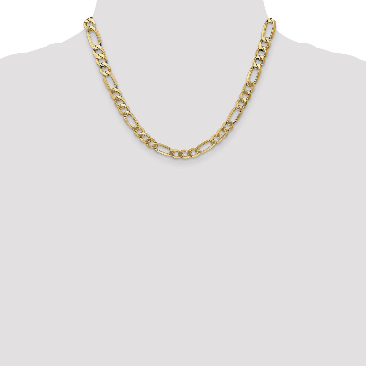 14k 7mm Flat Figaro Chain-FFL180-18