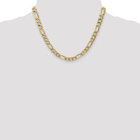 14k 7mm Flat Figaro Chain-FFL180-18
