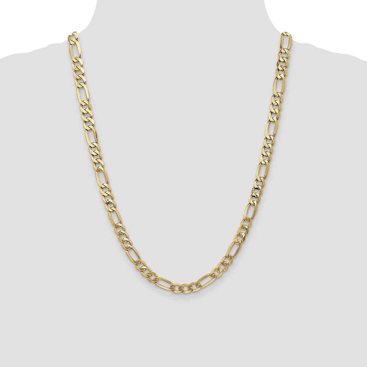 14k 7mm Flat Figaro Chain-FFL180-24