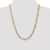 14k 7mm Flat Figaro Chain-FFL180-24