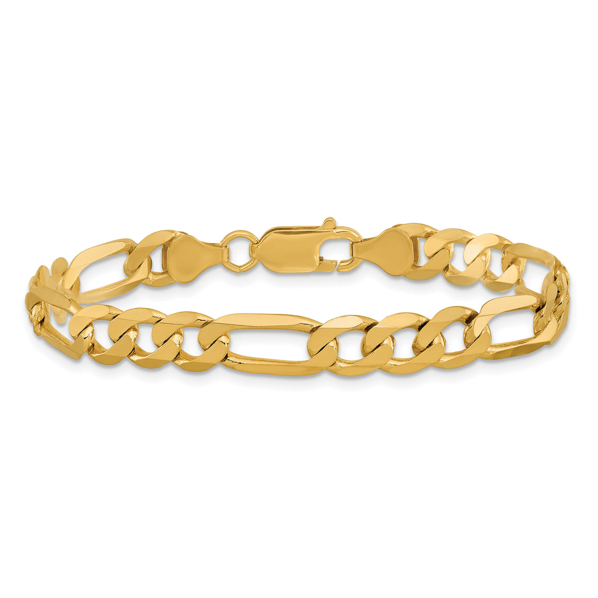 14k 7mm Flat Figaro Chain-FFL180-9