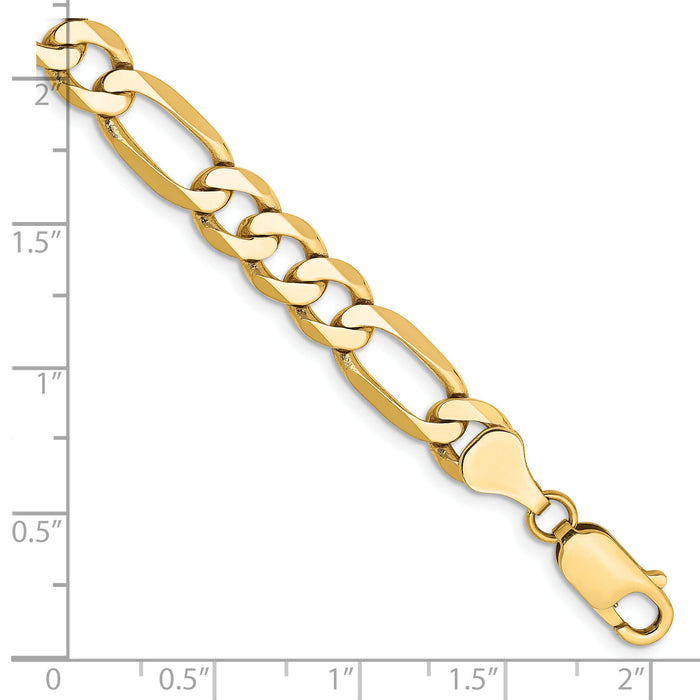 14k 7mm Flat Figaro Chain-FFL180-9
