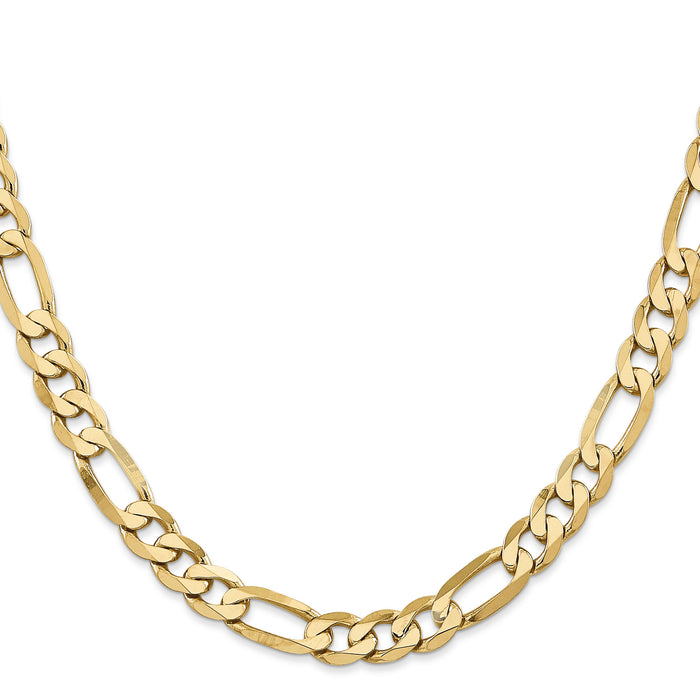 14k 7.5mm Flat Figaro Chain-FFL200-26