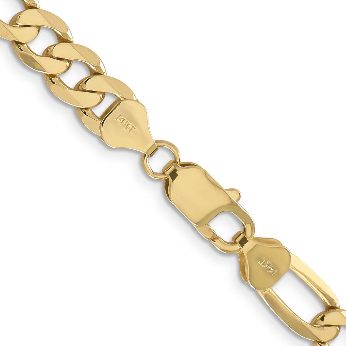 14k 7.5mm Flat Figaro Chain-FFL200-20