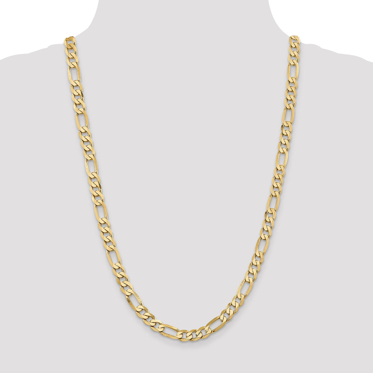 14k 7.5mm Flat Figaro Chain-FFL200-26