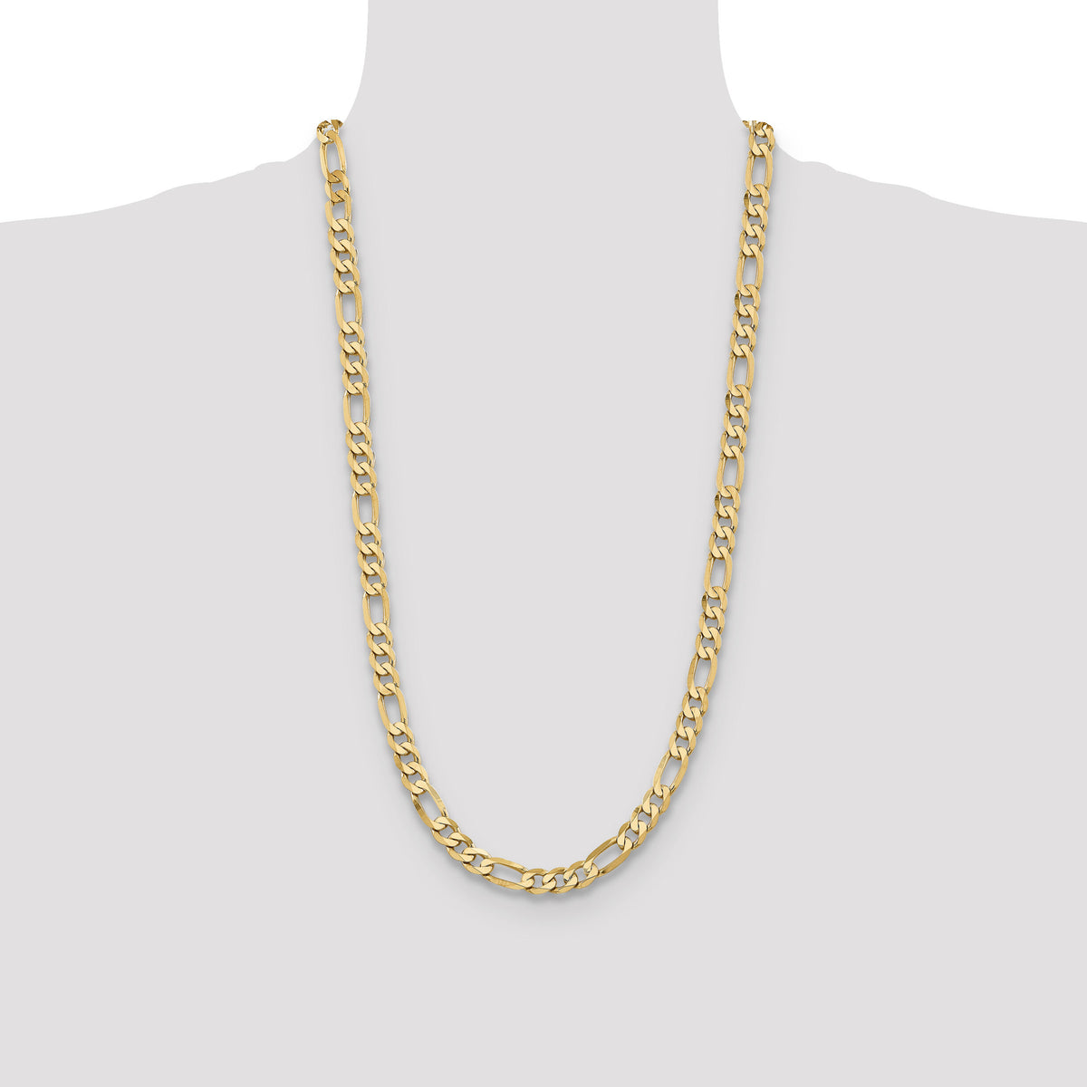 14k 7.5mm Flat Figaro Chain-FFL200-28
