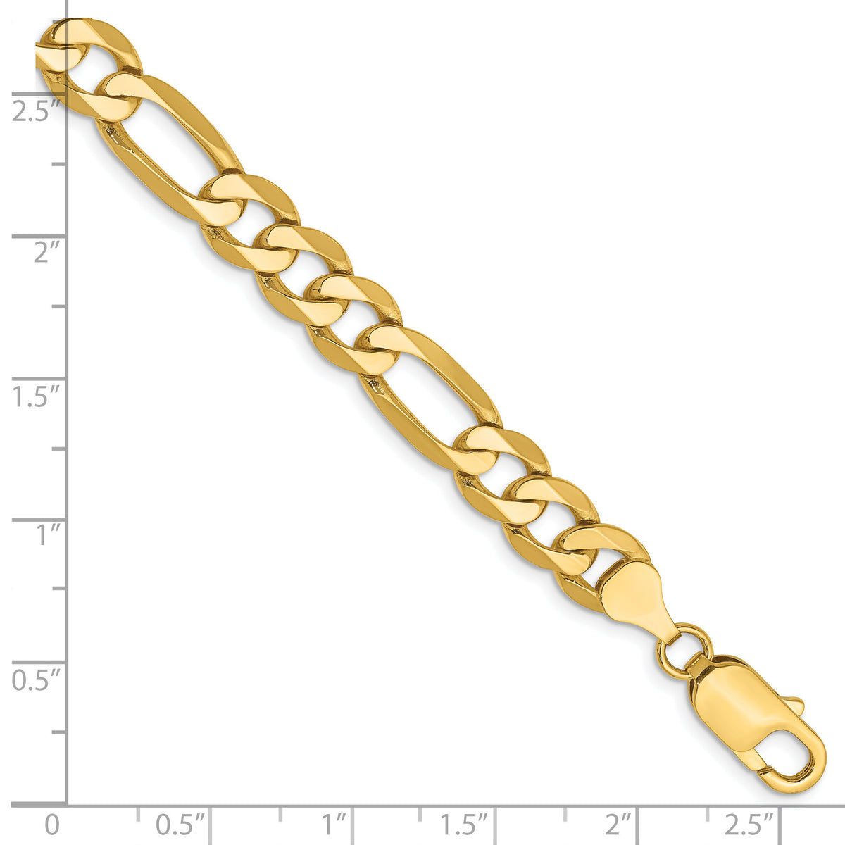 14k 7.5mm Flat Figaro Chain-FFL200-9