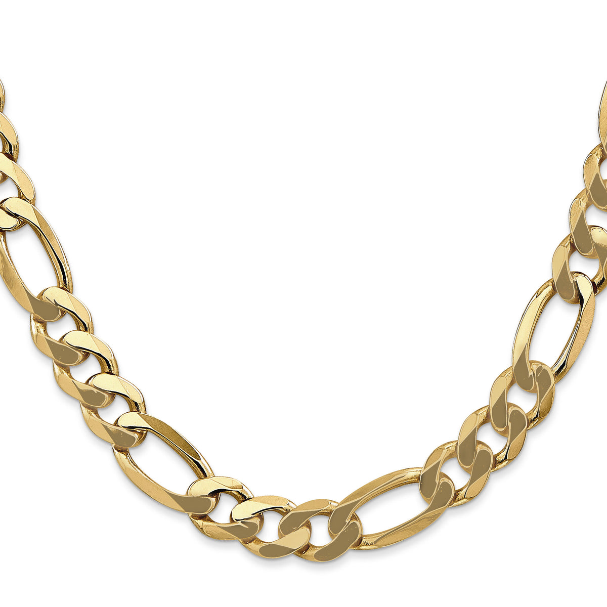 14k 8.75mm Flat Figaro Chain-FFL220-24
