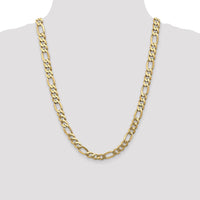 14k 8.75mm Flat Figaro Chain-FFL220-24