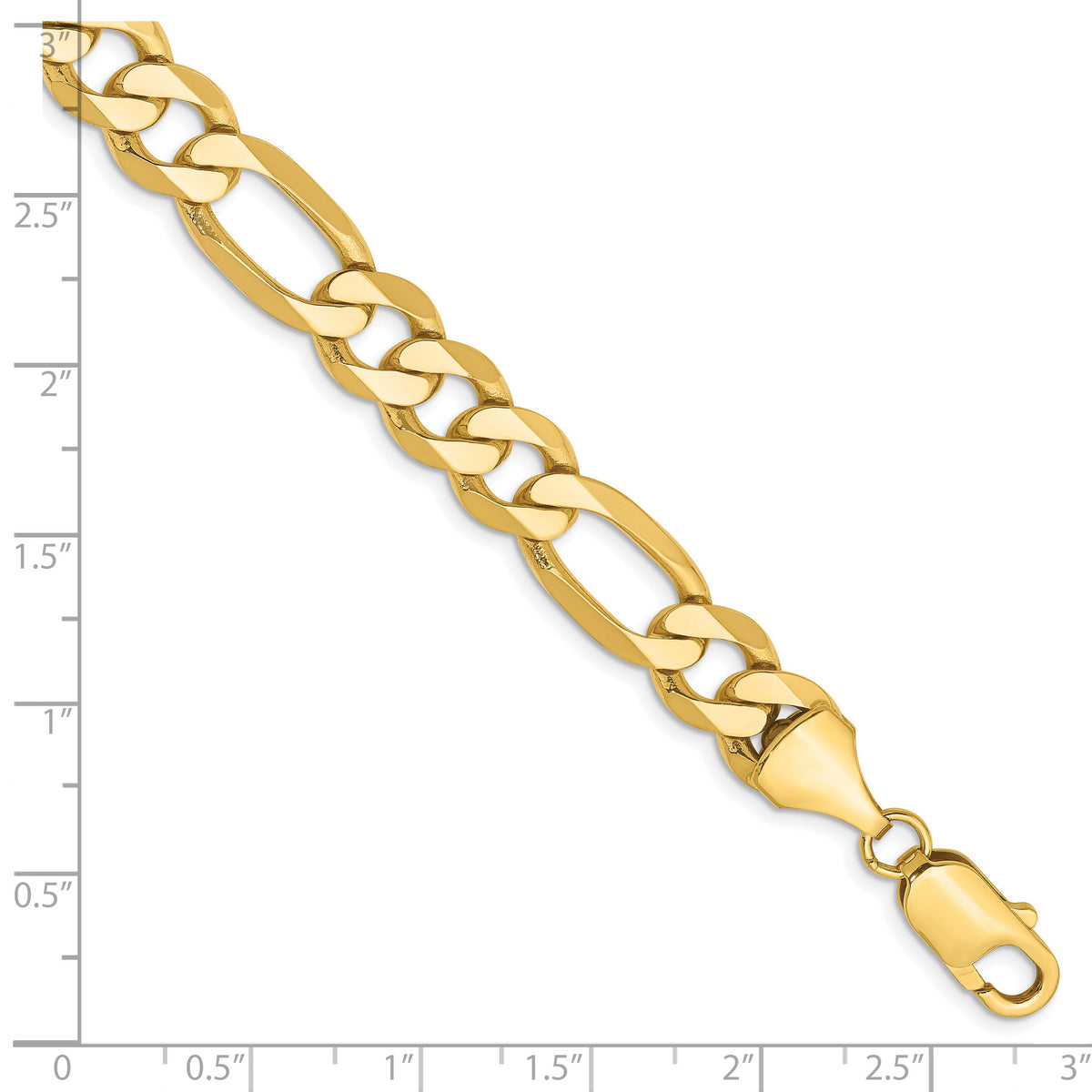 14k 8.75mm Flat Figaro Chain-FFL220-8