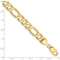 14k 8.75mm Flat Figaro Chain-FFL220-8
