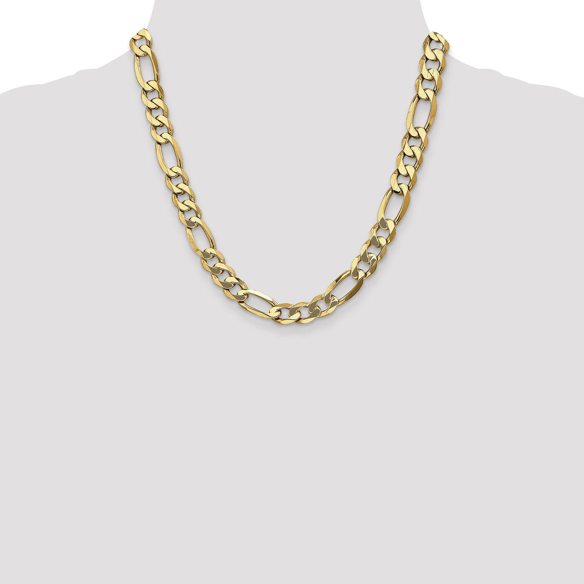 14k 10mm Flat Figaro Chain-FFL250-20