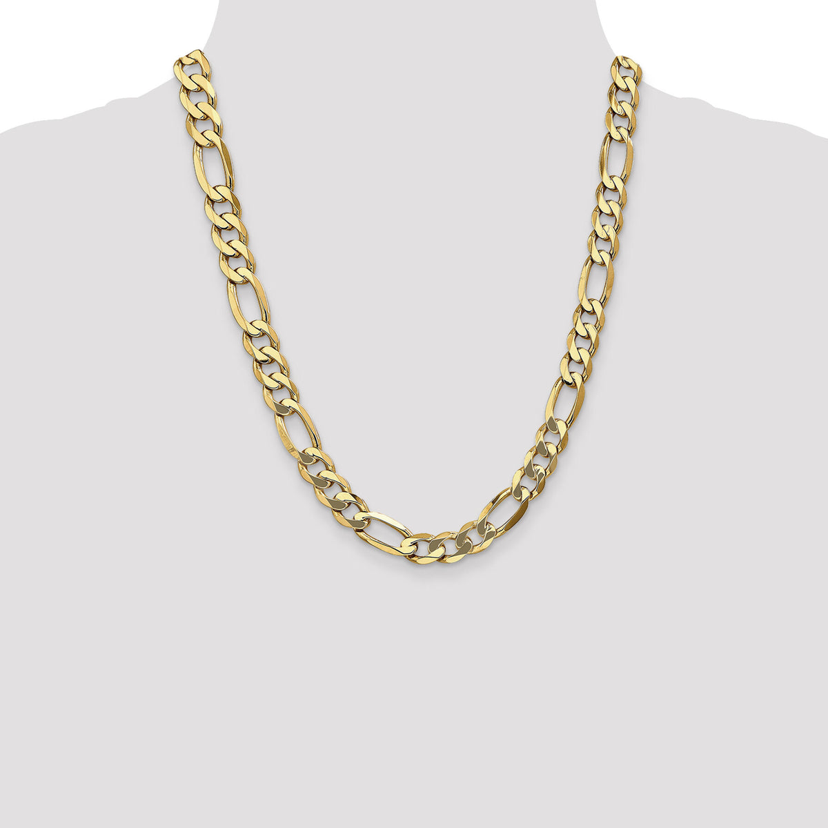 14k 10mm Flat Figaro Chain-FFL250-22