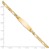 14k Soft Diamond Shape Figaro ID Bracelet-FG100IDC-8