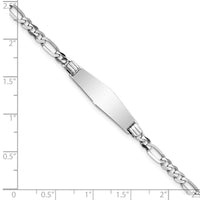 14k WG Soft Diamond Shape Figaro Link ID Bracelet-FG100IDCW-7