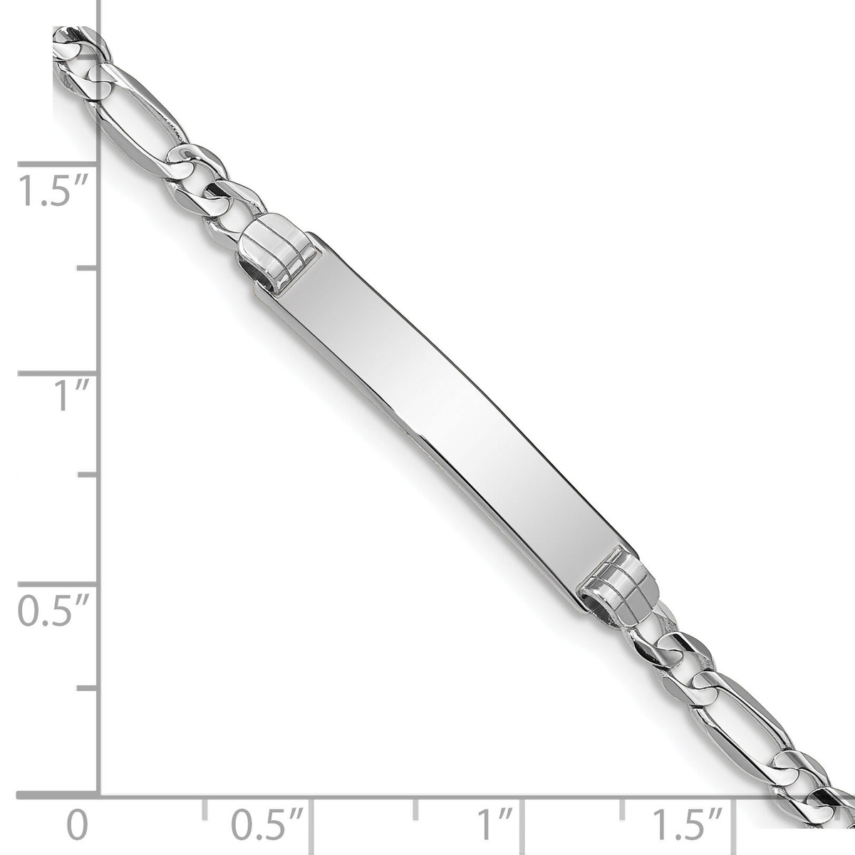 14k WG Figaro Link ID Bracelet-FG100IDW-7