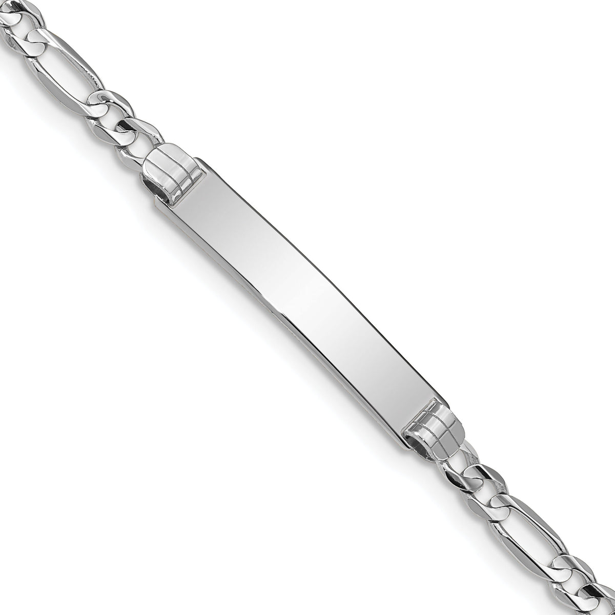 14k WG Figaro Link ID Bracelet-FG100IDW-7