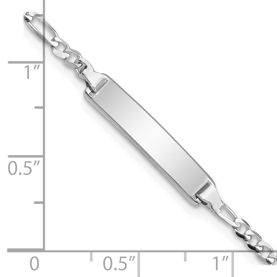 14k WG Figaro Link ID Bracelet-FG60IDW-7