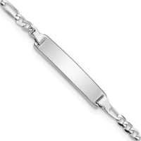 14k WG Figaro Link ID Bracelet-FG60IDW-7