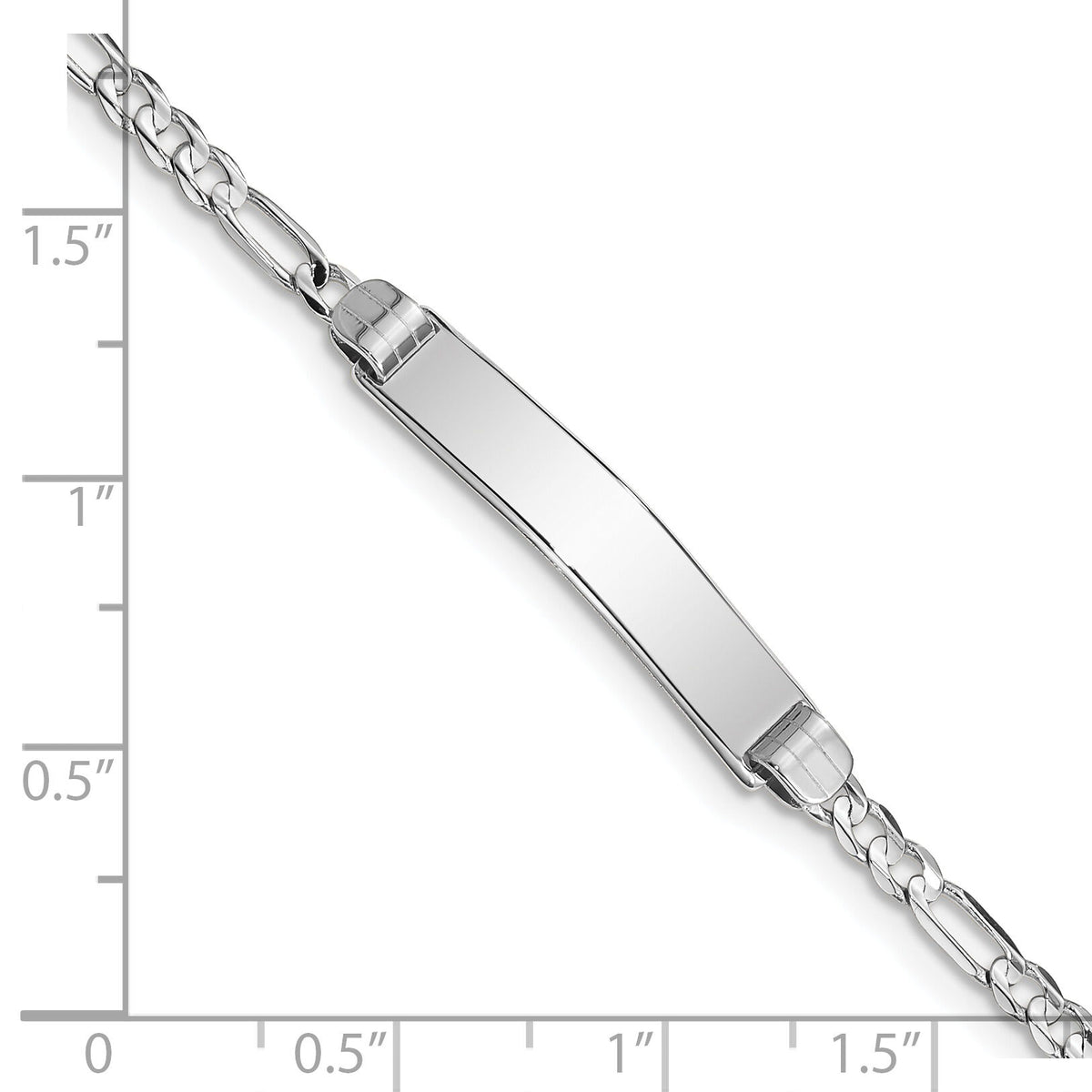 14k WG Figaro Link ID Bracelet-FG80IDW-7