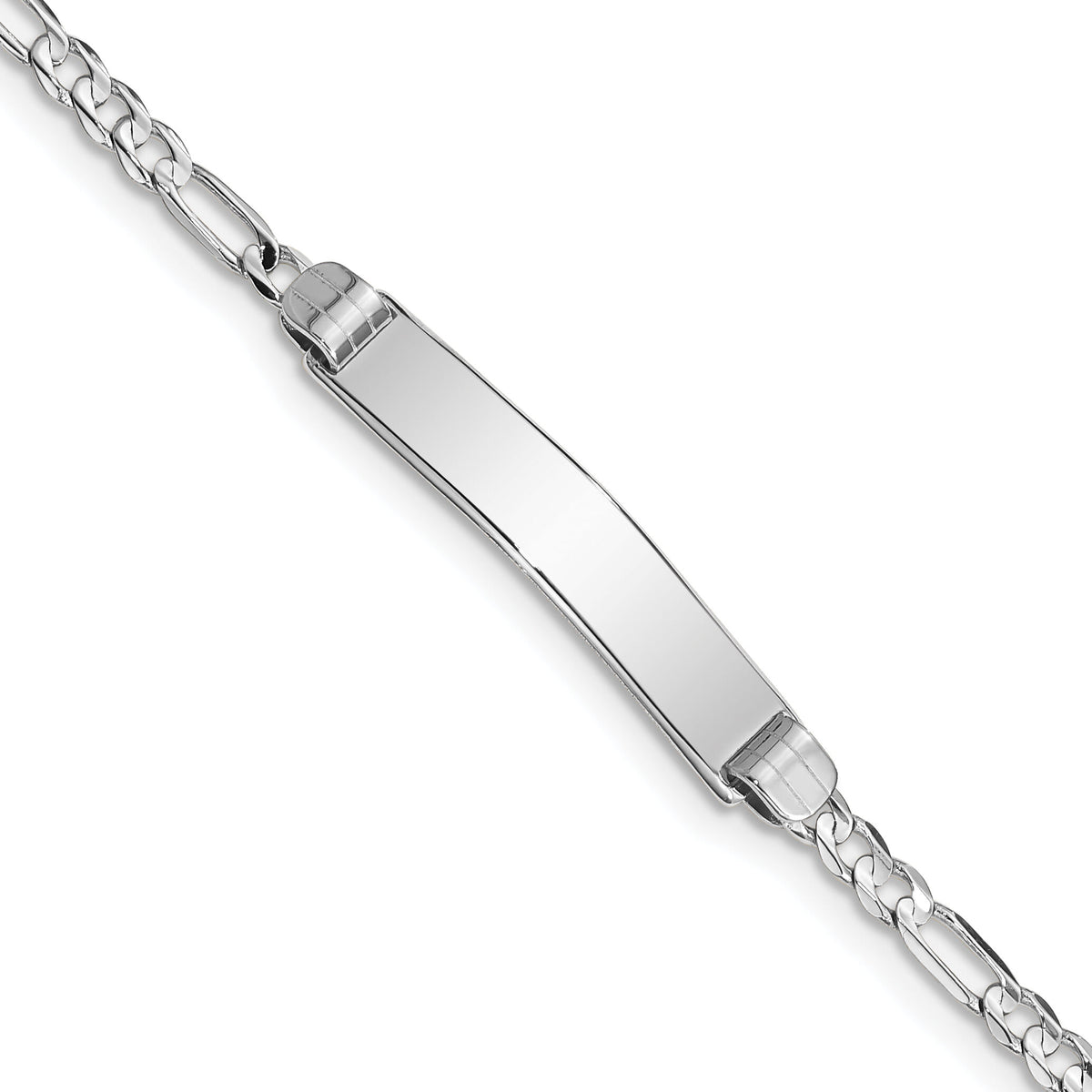 14k WG Figaro Link ID Bracelet-FG80IDW-8