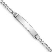 14k WG Figaro Link ID Bracelet-FG80IDW-8