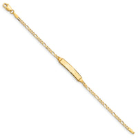 14k Baby Figaro ID Bracelet-FIG060ID-5.5