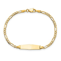 14k Baby Soft Diamond Shape Figaro ID Bracelet-FIG060IDC-6
