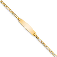 14k Baby Soft Diamond Shape Figaro ID Bracelet-FIG060IDC-6