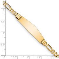 14k Figaro Soft Diamond Shape ID Bracelet-FIG110IDC-8