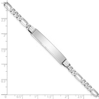 14k WG Figaro Link Soft Diamond Shape ID Bracelet-FIG110IDCW-8