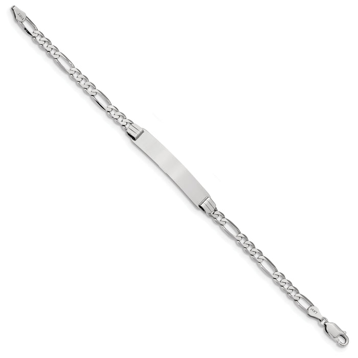 14k WG Figaro Link ID Bracelet-FIG110IDW-7