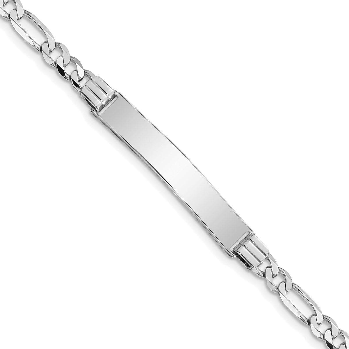 14k WG Figaro Link ID Bracelet-FIG110IDW-7