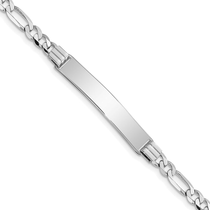 14k WG Figaro Link ID Bracelet-FIG110IDW-8