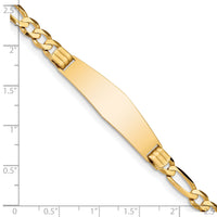 14k Figaro Soft Diamond Shape ID Bracelet-FIG160IDC-7