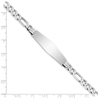 14k WG Figaro Link Soft Diamond Shape ID Bracelet-FIG160IDCW-8
