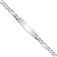 14k WG Figaro Link Soft Diamond Shape ID Bracelet-FIG160IDCW-8
