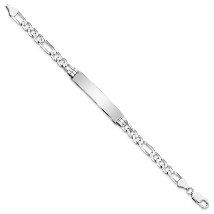 14k WG Figaro Link ID Bracelet-FIG160IDW-7