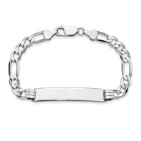 14k WG Figaro Link ID Bracelet-FIG160IDW-8