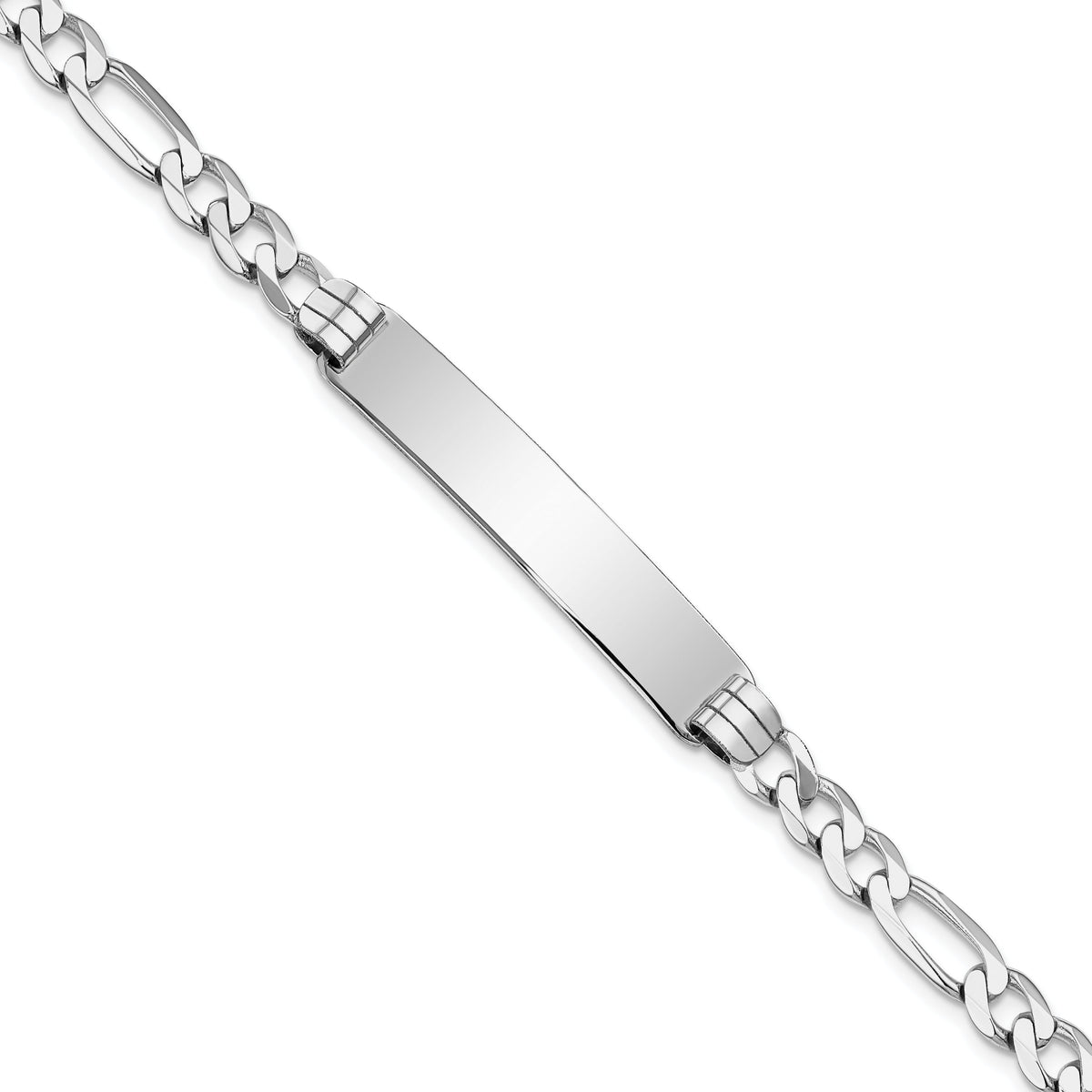 14k WG Figaro Link ID Bracelet-FIG160IDW-7