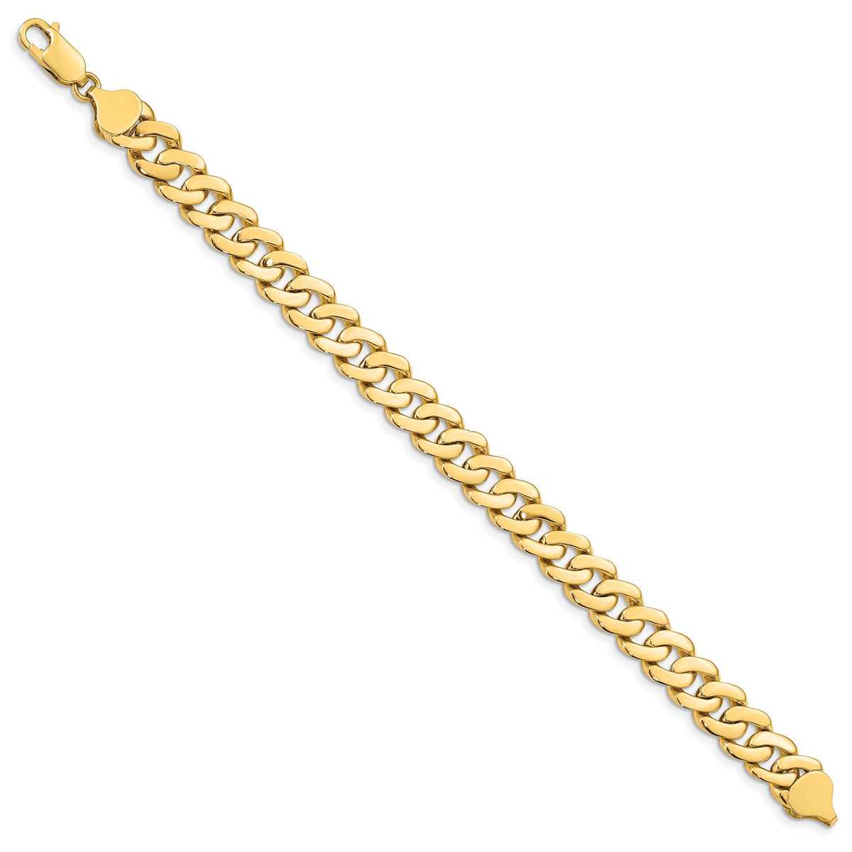 14k 8.5mm Solid Hand-Polished Fancy Link Bracelet-FL442-8