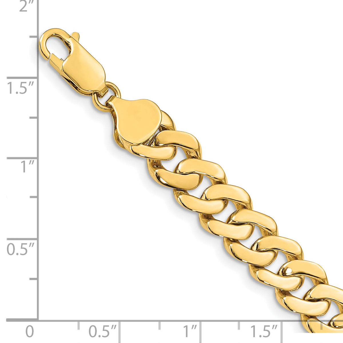 14k 8.5mm Solid Hand-Polished Fancy Link Bracelet-FL442-7