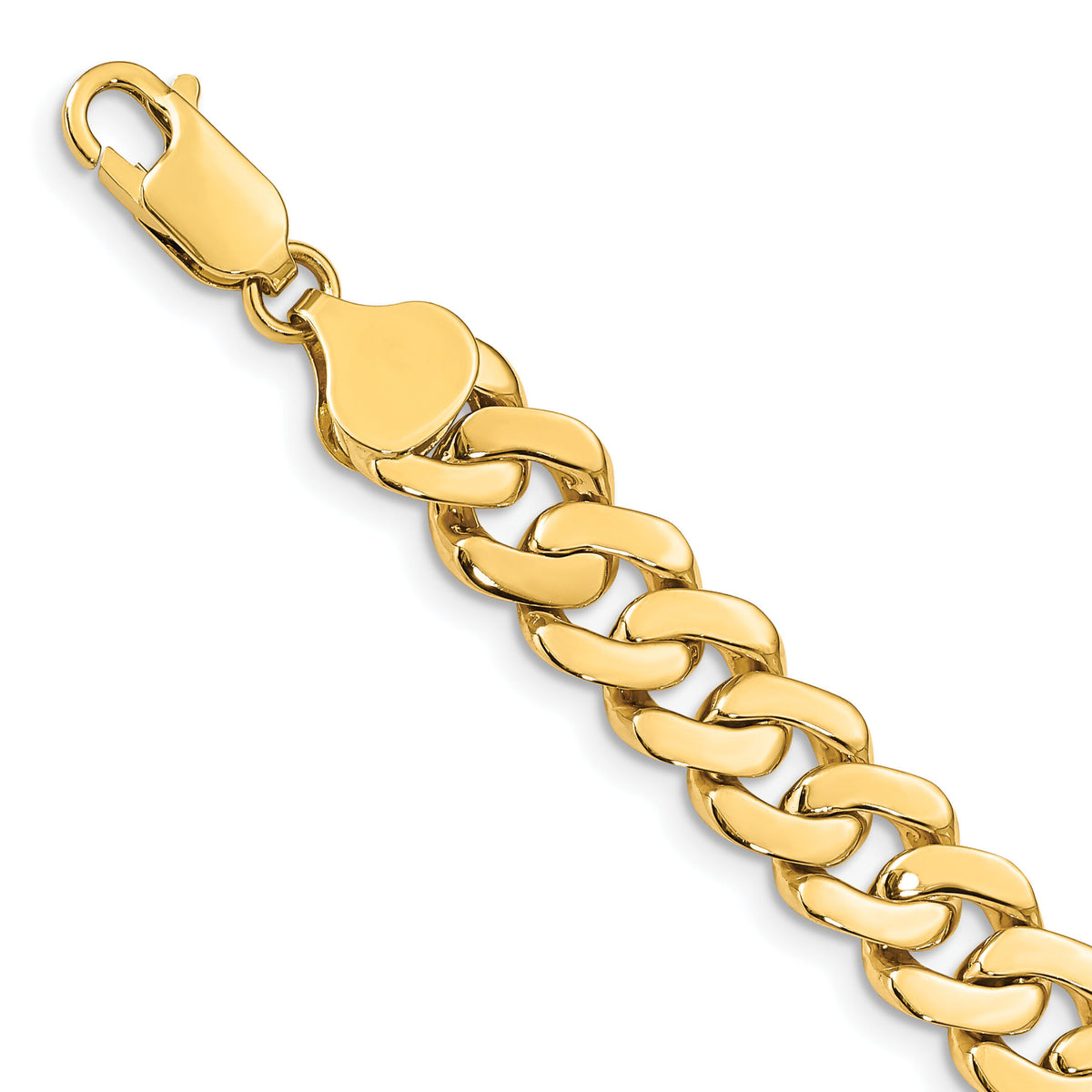 14k 8.5mm Solid Hand-Polished Fancy Link Bracelet-FL442-8