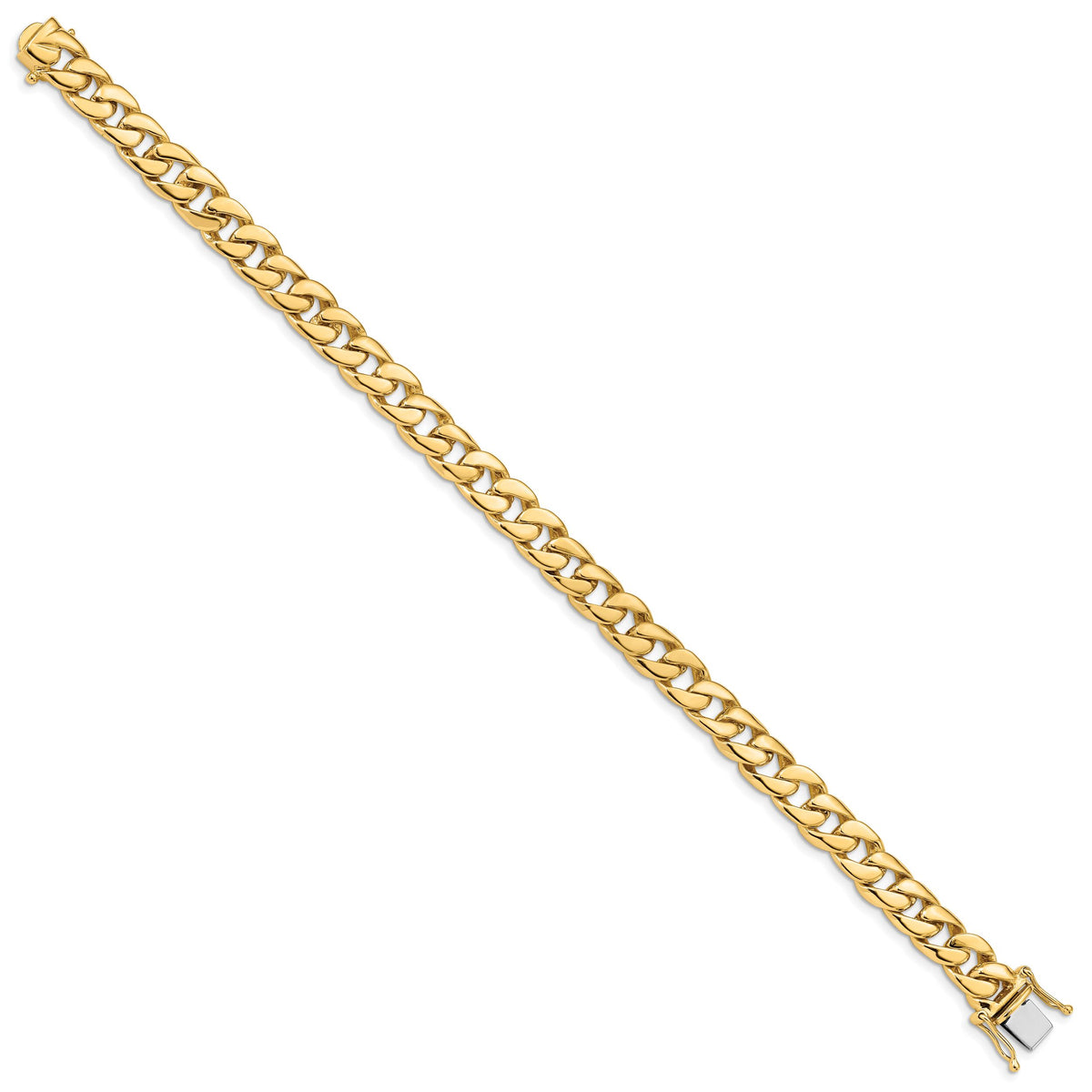 14k 8mm Solid Hand-Polished Curb Link Chain-FL445-9