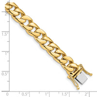 14k 8mm Solid Hand-Polished Curb Link Chain-FL445-8.5
